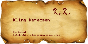 Kling Kerecsen névjegykártya
